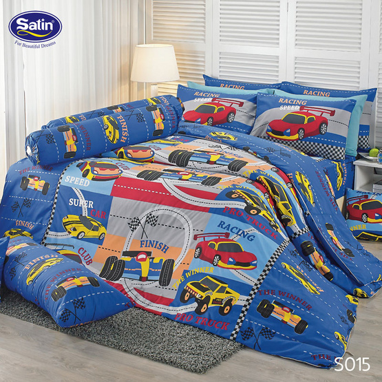 Satin ผ้านวม + ผ้าปูที่นอน 6 ฟุต 6 ชิ้น ลาย S015 Satin ผ้านวม + ผ้าปูที่นอน 6 ฟุต 6 ชิ้น ลาย S015