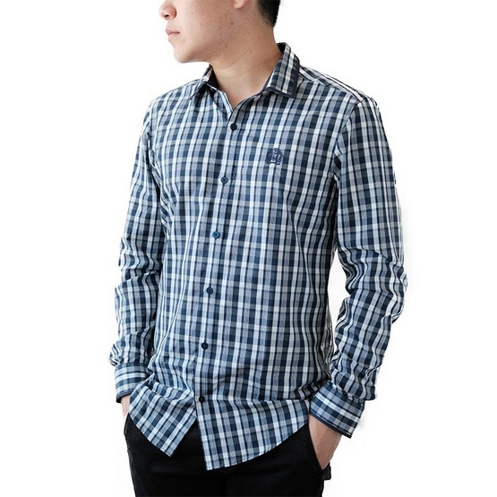 FQ&L เสื้อเชิ้ตผู้ชาย ( MMFLJ-053-S8) สี NAVY BLUE FQ&L เสื้อเชิ้ตผู้ชาย ( MMFLJ-053-S8) สี NAVY BLUE