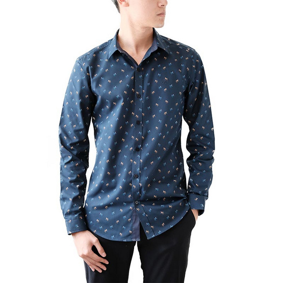 FQ&L เสื้อเชิ้ตผู้ชาย ( MMFLJ-056-S9) สี DARK NAVY FQ&L เสื้อเชิ้ตผู้ชาย ( MMFLJ-056-S9) สี DARK NAVY