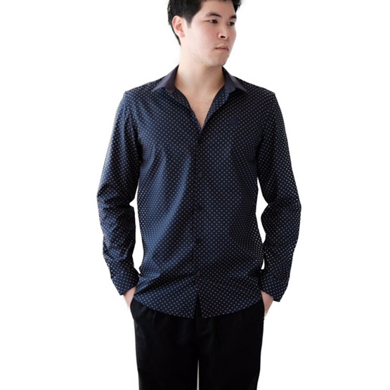 FQ&L เสื้อเชิ้ตผู้ชาย ( MMFLJ-089-S7) สี NAVY BLUE FQ&L เสื้อเชิ้ตผู้ชาย ( MMFLJ-089-S7) สี NAVY BLUE