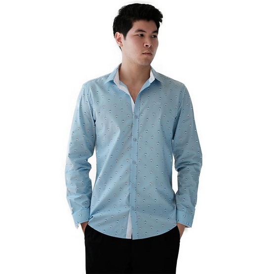 FQ&L เสื้อเชิ้ตผู้ชาย ( MMFLJ-108-S7) สี NAVY BLUE FQ&L เสื้อเชิ้ตผู้ชาย ( MMFLJ-108-S7) สี NAVY BLUE