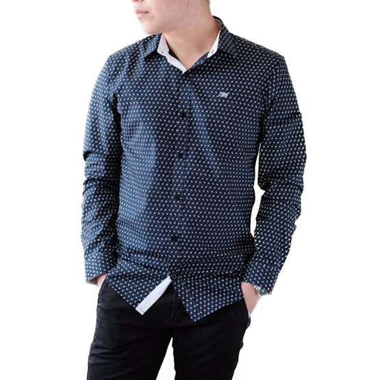 FQ&L เสื้อเชิ้ตผู้ชาย ( MMFLJ-113-S8) สี NAVY BLUE FQ&L เสื้อเชิ้ตผู้ชาย ( MMFLJ-113-S8) สี NAVY BLUE