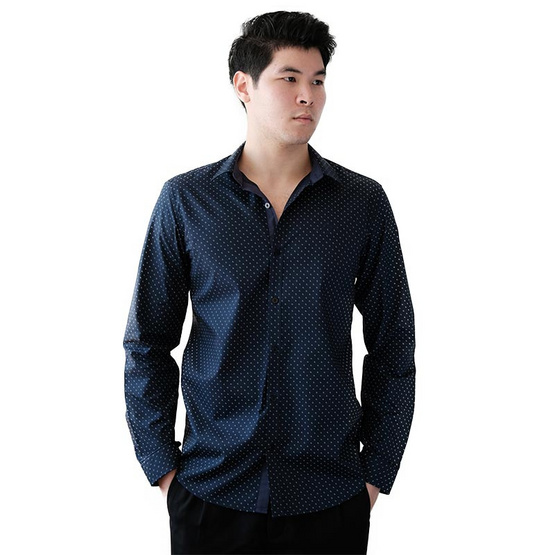 FQ&L เสื้อเชิ้ตผู้ชาย ( MMFLJ-121-S8) สี NAVY BLUE FQ&L เสื้อเชิ้ตผู้ชาย ( MMFLJ-121-S8) สี NAVY BLUE