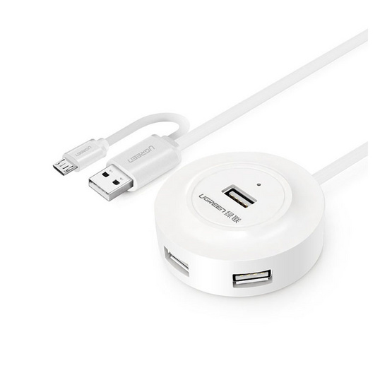 UGREEN 20271 USB 2.0 Hub 4 Ports with OTG - White UGREEN 20271 USB 2.0 Hub 4 Ports with OTG - White