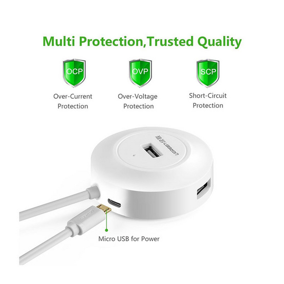 UGREEN 20271 USB 2.0 Hub 4 Ports with OTG - White UGREEN 20271 USB 2.0 Hub 4 Ports with OTG - White