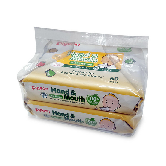 พีเจ้น เบบี้ไวพส์แฮนด์&เม้าท์ 60 ชิ้น แพ็ค 2 พีเจ้น เบบี้ไวพส์แฮนด์&เม้าท์ 60 ชิ้น แพ็ค 2