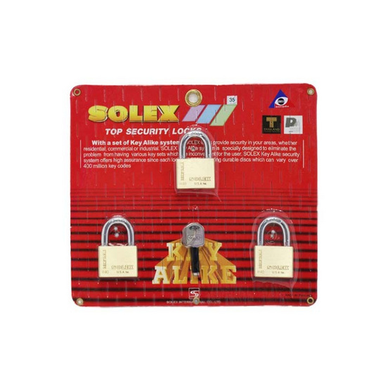 SOLEX คีย์อะไลค์ 3:1 รุ่น อาร์พรีเมี่ยม กุญแจคล้อง ระบบลูกปืน (คอสั้น) SOLEX คีย์อะไลค์ 3:1 รุ่น อาร์พรีเมี่ยม กุญแจคล้อง ระบบลูกปืน (คอสั้น)