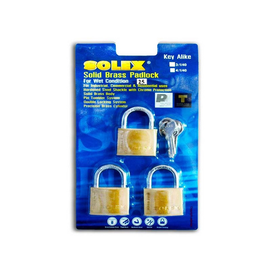 SOLEX คีย์อะไลค์ 3:1 รุ่น เอสแอล99 กุญแจสายยู (คอสั้น) SOLEX คีย์อะไลค์ 3:1 รุ่น เอสแอล99 กุญแจสายยู (คอสั้น)