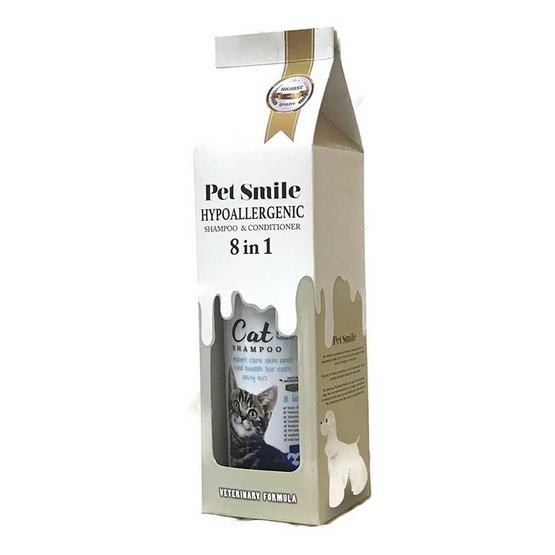 Pet Smile แชมพูแมวขนสั้น ผสมคอนดิชันเนอร์ 280 มล. Pet Smile แชมพูแมวขนสั้น ผสมคอนดิชันเนอร์ 280 มล.