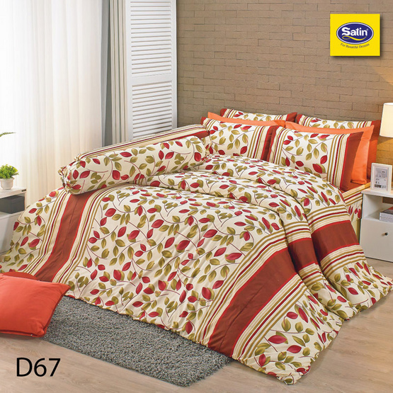 Satin ผ้าปูที่นอน 6 ฟุต 5 ชิ้น ลาย D67 Satin ผ้าปูที่นอน 6 ฟุต 5 ชิ้น ลาย D67