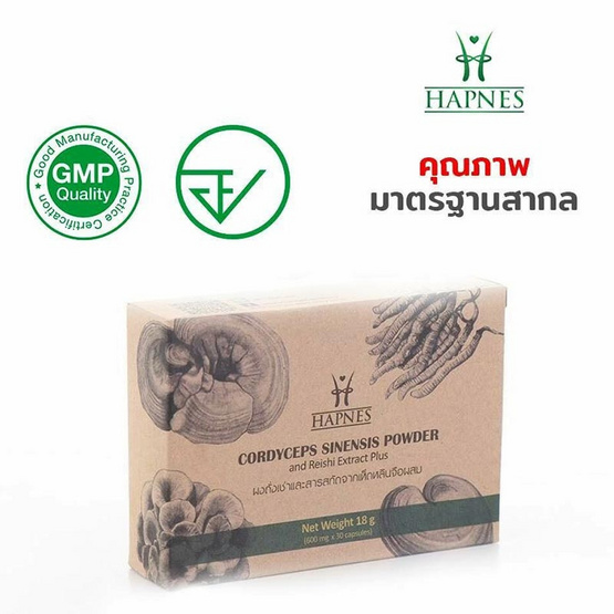 HAPNES ถั่งเช่าและสารสกัดเห็ดหลินจือผสม 30 แคปซูล 2 กล่อง ฟรี ตลับใส่ยา 1 ชิ้น HAPNES ถั่งเช่าและสารสกัดเห็ดหลินจือผสม 30 แคปซูล 2 กล่อง ฟรี ตลับใส่ยา 1 ชิ้น