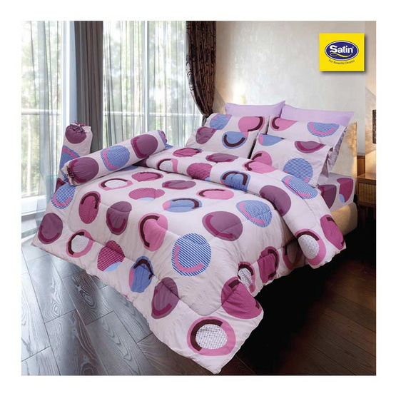 Satin ผ้าปูที่นอน6ฟุต5ชิ้น D44 Satin ผ้าปูที่นอน6ฟุต5ชิ้น D44