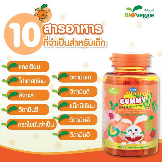 Bioveggie เยลลี่ กัมมี่รสผลไม้รวม ผสมผักรวม (48 ชิ้น/กระปุก) Bioveggie เยลลี่ กัมมี่รสผลไม้รวม ผสมผักรวม (48 ชิ้น/กระปุก)