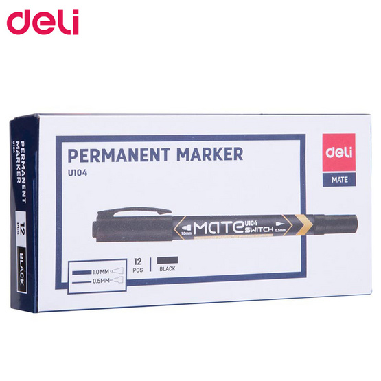 Deli ปากกามาร์คเกอร์ 2 หัว เขียนแผ่นซีดี (12ด้ามในกล่อง) Deli ปากกามาร์คเกอร์ 2 หัว เขียนแผ่นซีดี (12ด้ามในกล่อง)