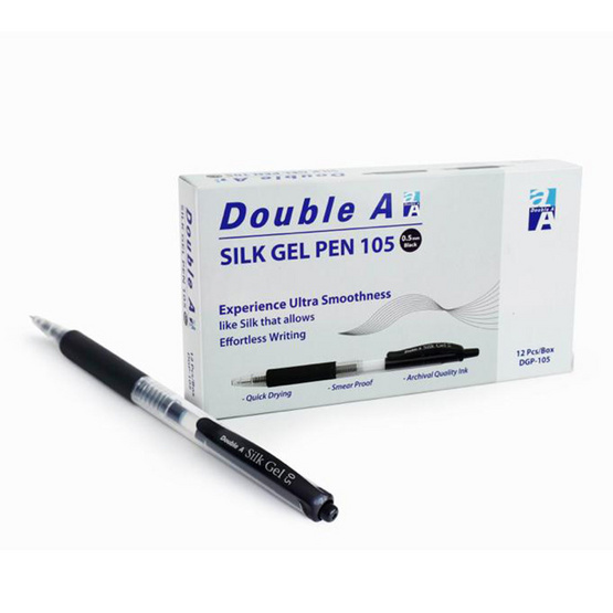 Double A Silk Gel Pen ปากกาเจล 0.5 มม. (แพ็ค 12 ด้าม) Double A Silk Gel Pen ปากกาเจล 0.5 มม. (แพ็ค 12 ด้าม)