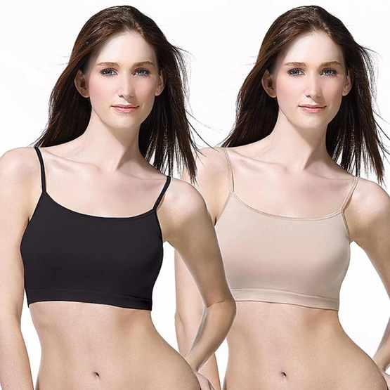CHERILON INTIMATE เชอรีล่อน อินทิเมท Seamless เสื้อสายเดี่ยวตัวสั้นไร้ตะเข็บ Pack 2 ตัว รุ่น NIC-BSSL03 สีเนื้อ/สีดำ CHERILON INTIMATE เชอรีล่อน อินทิเมท Seamless เสื้อสายเดี่ยวตัวสั้นไร้ตะเข็บ Pack 2 ตัว รุ่น NIC-BSSL03 สีเนื้อ/สีดำ