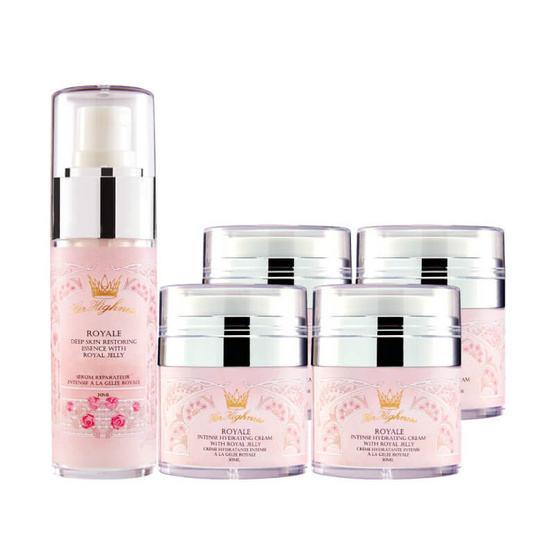 Her Highness Intense Hydrating Cream with Royal Jelly 30 ml (4 pcs)and Deep Skin Restoring Essence 30 ml Her Highness Intense Hydrating Cream with Royal Jelly 30 ml (4 pcs)and Deep Skin Restoring Essence 30 ml