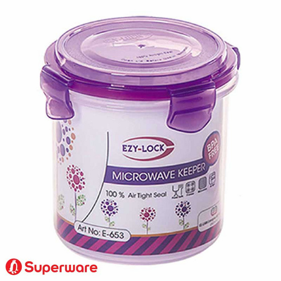 Srithai elianware กล่องบรรจุอาหาร Ezy Lock รุ่น E-653 พร้อมฝาปิดสีม่วง ขนาด 1000 มล. Srithai elianware กล่องบรรจุอาหาร Ezy Lock รุ่น E-653 พร้อมฝาปิดสีม่วง ขนาด 1000 มล.