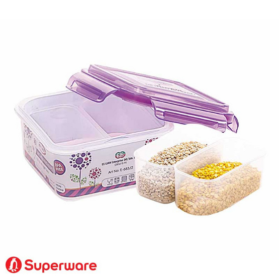 Srithai Superware กล่องบรรจุอาหาร Ezy Lock 2 in1รุ่น E-683/2 พร้อมฝาปิดสีม่วง ขนาด 800 มล. Srithai Superware กล่องบรรจุอาหาร Ezy Lock 2 in1รุ่น E-683/2 พร้อมฝาปิดสีม่วง ขนาด 800 มล.
