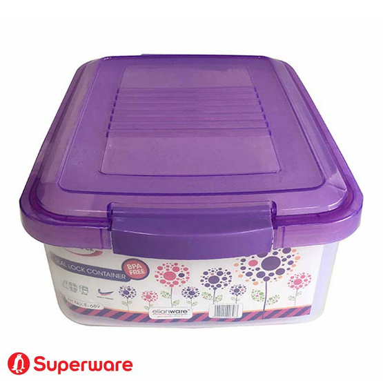 Srithai Superware กล่องบรรจุอาหาร Seal Lock รุ่น E-689 กล่อง พร้อมฝาปิดสีม่วง ขนาด 15 ลิตร Srithai Superware กล่องบรรจุอาหาร Seal Lock รุ่น E-689 กล่อง พร้อมฝาปิดสีม่วง ขนาด 15 ลิตร