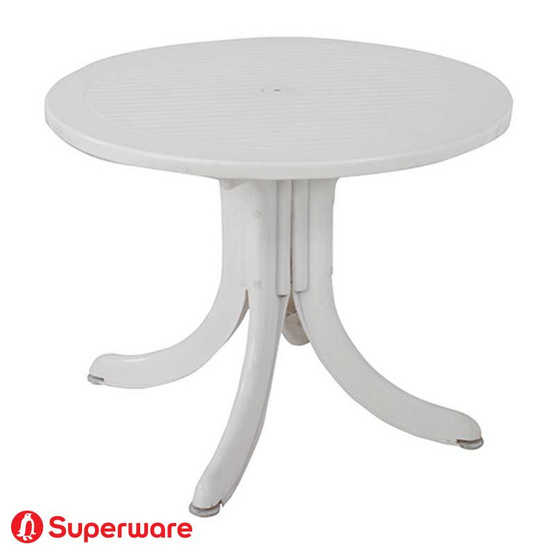Superware โต๊ะสนามรุ่น T-16 สีขาวตรงกลางโต๊ะสามารถปักร่มได้ Superware โต๊ะสนามรุ่น T-16 สีขาวตรงกลางโต๊ะสามารถปักร่มได้