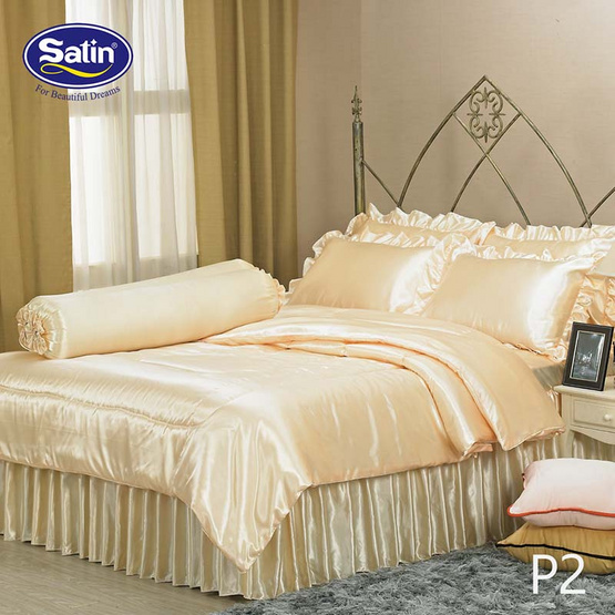 Satin Silk Touch ผ้าปูที่นอนแพรไหม ลาย P2 ทองอ่อน (ไม่มีระบาย) Satin Silk Touch ผ้าปูที่นอนแพรไหม ลาย P2 ทองอ่อน (ไม่มีระบาย)