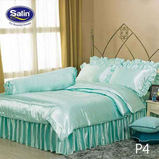 Satin Silk Touch ผ้าปูที่นอนแพรไหม ลาย P4 เขียว (ไม่มีระบาย) Satin Silk Touch ผ้าปูที่นอนแพรไหม ลาย P4 เขียว (ไม่มีระบาย)