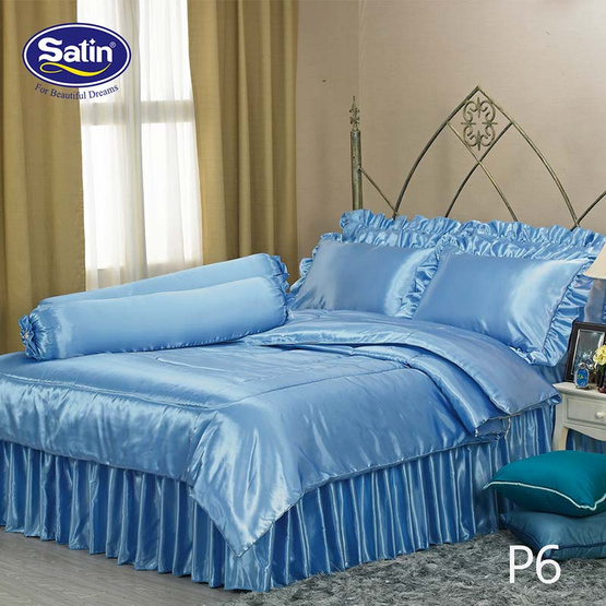 Satin Silk Touch ผ้าปูที่นอนแพรไหม ลาย P6 ฟ้าคราม (ไม่มีระบาย) Satin Silk Touch ผ้าปูที่นอนแพรไหม ลาย P6 ฟ้าคราม (ไม่มีระบาย)