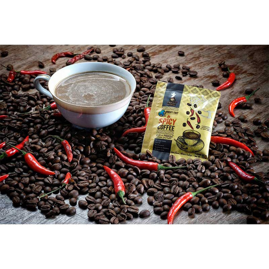 พริกค่ะ สไปซี่คอฟฟี่ กาแฟปรุงสำเร็จชนิดผงผสมพริกสกัดสูตรพลัส 15 กรัม พริกค่ะ สไปซี่คอฟฟี่ กาแฟปรุงสำเร็จชนิดผงผสมพริกสกัดสูตรพลัส 15 กรัม