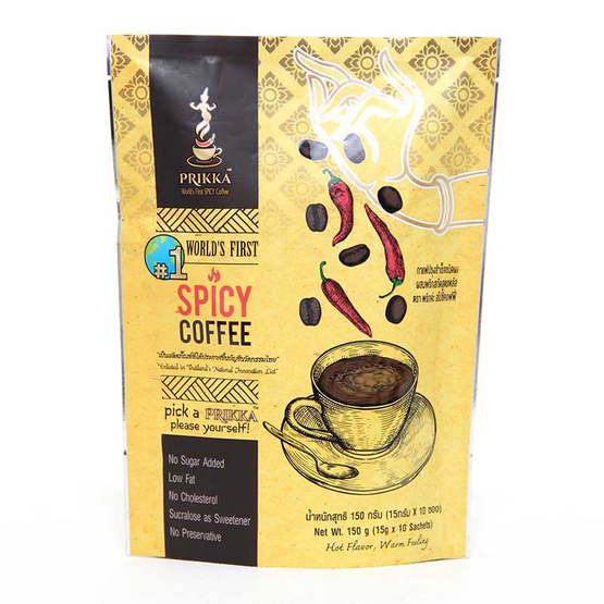 พริกค่ะ สไปซี่คอฟฟี่ กาแฟปรุงสำเร็จชนิดผงผสมพริกสกัดสูตรพลัส 15 กรัม พริกค่ะ สไปซี่คอฟฟี่ กาแฟปรุงสำเร็จชนิดผงผสมพริกสกัดสูตรพลัส 15 กรัม