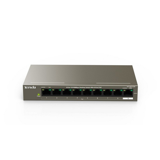 Tenda TEF1109P-8-63W 9 port 10/100 Unmanage Desktop PoE สวิตซ์ Tenda TEF1109P-8-63W 9 port 10/100 Unmanage Desktop PoE สวิตซ์