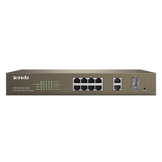 Tenda TEF1210P-8-150W 8 port 10/100 Manage PoE Switch สวิตซ์ Tenda TEF1210P-8-150W 8 port 10/100 Manage PoE Switch สวิตซ์