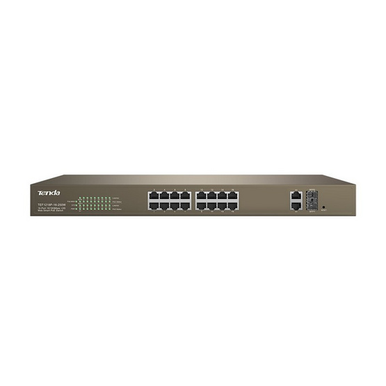 Tenda TEF1218P-16-250W 16 port 10/100 Manage PoE Switch สวิตซ์ Tenda TEF1218P-16-250W 16 port 10/100 Manage PoE Switch สวิตซ์