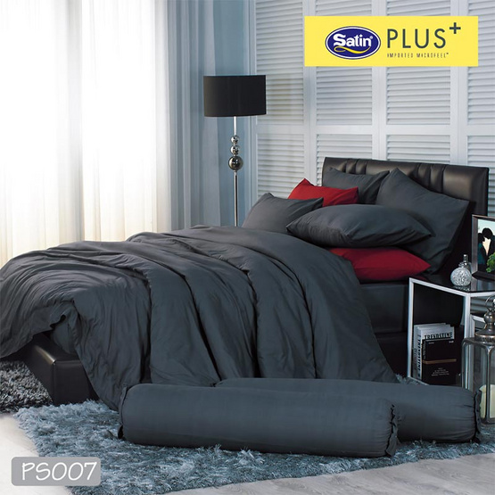 Satin Plus ชุดผ้าปูที่นอน+นวม PS007 Charcoal Gray Satin Plus ชุดผ้าปูที่นอน+นวม PS007 Charcoal Gray