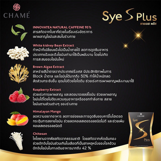 ชาเม่ ซายเอส พลัส 1 กล่องบรรจุ 10 ซอง ชาเม่ ซายเอส พลัส 1 กล่องบรรจุ 10 ซอง