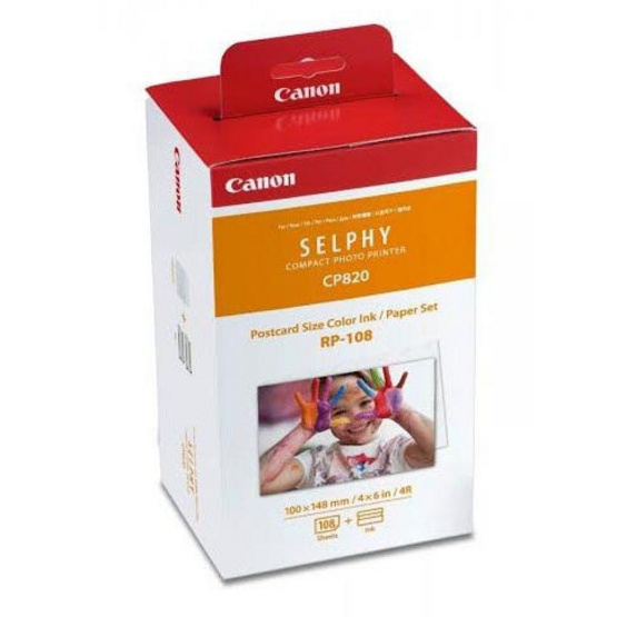 CANON RP108 IN FOR SELPHY กระดาษพิมพ์พร้อมหมึกสำหรับ SELPHY PHOTO PRINTER (CP 820/CP 910 เท่านั้น) ขนาด 4x6 นิ้ว จำนวน 108 แผ่น CANON RP108 IN FOR SELPHY กระดาษพิมพ์พร้อมหมึกสำหรับ SELPHY PHOTO PRINTER (CP 820/CP 910 เท่านั้น) ขนาด 4x6 นิ้ว จำนวน 108 แผ่น