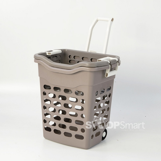 Shopsmart ตะกร้าผ้าล้อลาก 2 ชั้น-สีเทาควันบุหรี่ 20686 Shopsmart ตะกร้าผ้าล้อลาก 2 ชั้น-สีเทาควันบุหรี่ 20686