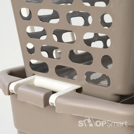 Shopsmart ตะกร้าผ้าล้อลาก 2 ชั้น-สีเทาควันบุหรี่ 20686 Shopsmart ตะกร้าผ้าล้อลาก 2 ชั้น-สีเทาควันบุหรี่ 20686