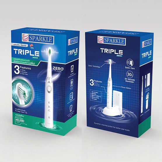 SPARKLE Sonic แปรงสีฟันไฟฟ้า Triple Active รุ่น SK0373 SPARKLE Sonic แปรงสีฟันไฟฟ้า Triple Active รุ่น SK0373