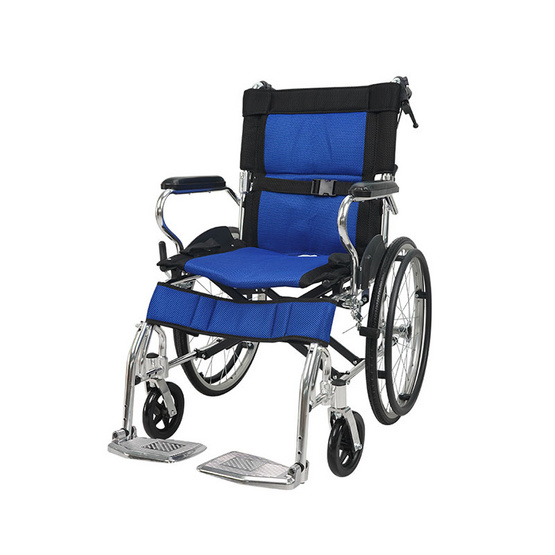 Fasicare TAVEL รถเข็นผู้ป่วยเหล็กชุบโครเมียม รุ่น FIC-211BL เบาะพีวีซีสีกรมท่า พับได้ Fasicare TAVEL รถเข็นผู้ป่วยเหล็กชุบโครเมียม รุ่น FIC-211BL เบาะพีวีซีสีกรมท่า พับได้