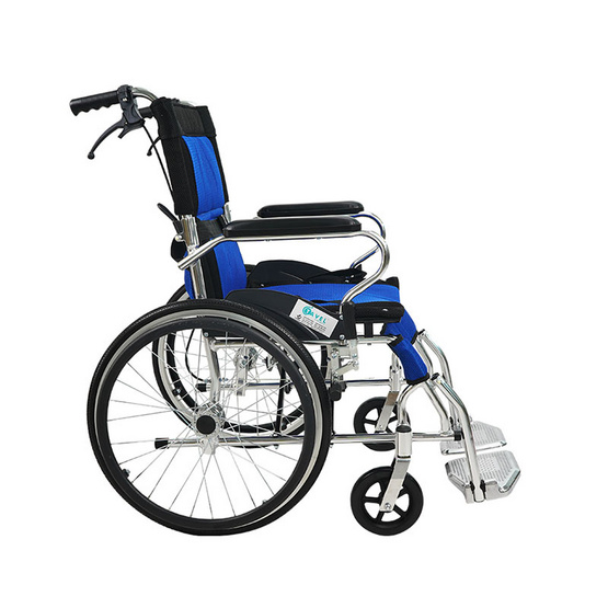 Fasicare TAVEL รถเข็นผู้ป่วยเหล็กชุบโครเมียม รุ่น FIC-211BL เบาะพีวีซีสีกรมท่า พับได้ Fasicare TAVEL รถเข็นผู้ป่วยเหล็กชุบโครเมียม รุ่น FIC-211BL เบาะพีวีซีสีกรมท่า พับได้