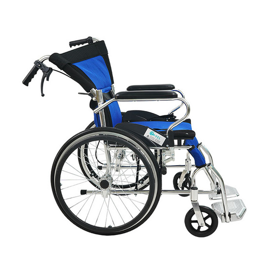 Fasicare TAVEL รถเข็นผู้ป่วยเหล็กชุบโครเมียม รุ่น FIC-211BL เบาะพีวีซีสีกรมท่า พับได้ Fasicare TAVEL รถเข็นผู้ป่วยเหล็กชุบโครเมียม รุ่น FIC-211BL เบาะพีวีซีสีกรมท่า พับได้