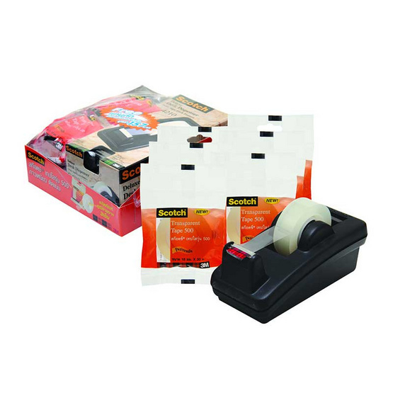 3M Scotch เทปใสรุ่น 500 ขนาด 3/4นิ้วx36 หลา แกน1นิ้ว (แพ็คประหยัด6ม้วน+แท่นตัด) 3M Scotch เทปใสรุ่น 500 ขนาด 3/4นิ้วx36 หลา แกน1นิ้ว (แพ็คประหยัด6ม้วน+แท่นตัด)