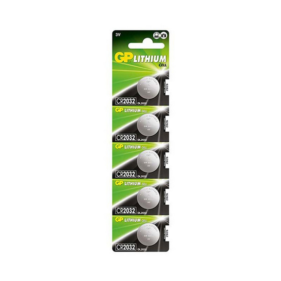GP ถ่านเม็ดกระดุม รุ่น Lithium Button Cell no.2032 5 ก้อน GP ถ่านเม็ดกระดุม รุ่น Lithium Button Cell no.2032 5 ก้อน