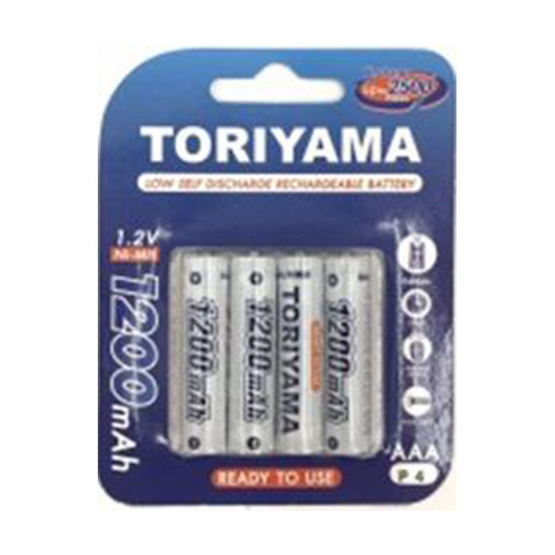 Toriyama ถ่านชาร์จ รุ่น AA1200 Pack 4 Toriyama ถ่านชาร์จ รุ่น AA1200 Pack 4