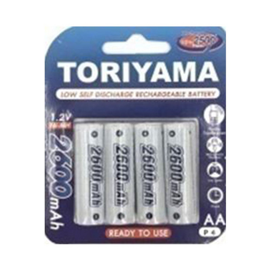 Toriyama ถ่านชาร์จ รุ่น AA2600 Pack 4 Toriyama ถ่านชาร์จ รุ่น AA2600 Pack 4