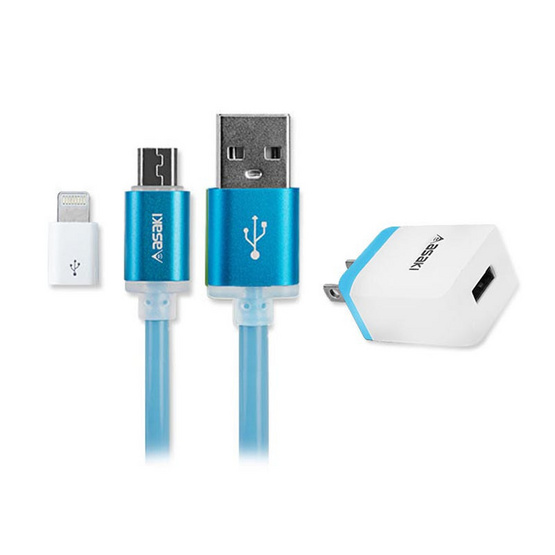 Asaki ชุดชาร์จอเนกประสงค์ พร้อมสาย MicroUsb รุ่น A-308 Asaki ชุดชาร์จอเนกประสงค์ พร้อมสาย MicroUsb รุ่น A-308