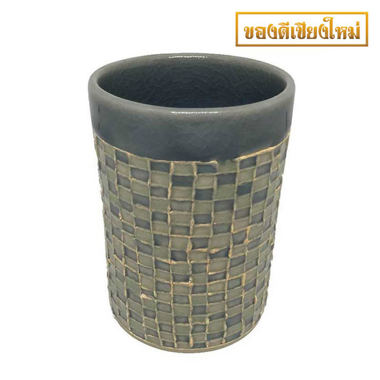 ChiangMai Celadon แก้วทรงกระบอกใหญ่ ศิลาดลโมเสค ChiangMai Celadon แก้วทรงกระบอกใหญ่ ศิลาดลโมเสค