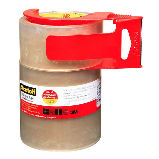 3M Scotch เทปปิดกล่อง 48 มม. x 40 ม. (แพ็ค 3 ม้วน พร้อมที่ตัด) สีใส 3M Scotch เทปปิดกล่อง 48 มม. x 40 ม. (แพ็ค 3 ม้วน พร้อมที่ตัด) สีใส