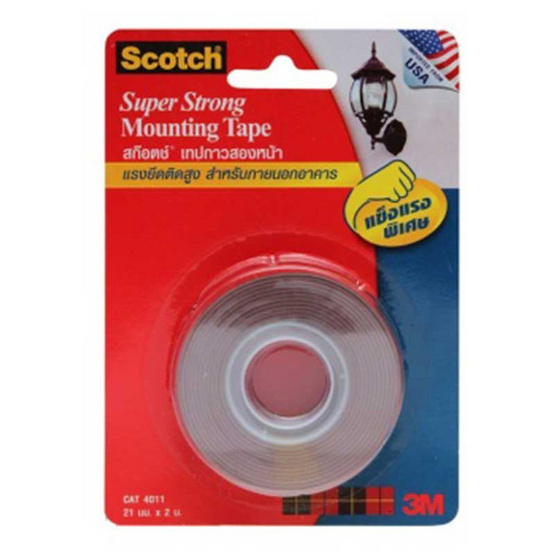 3M Scotch เทปโฟมกาวสองหน้า แรงยึดติดสูง แข็งแรงพิเศษ 21 มม. x 2 ม. 3M Scotch เทปโฟมกาวสองหน้า แรงยึดติดสูง แข็งแรงพิเศษ 21 มม. x 2 ม.